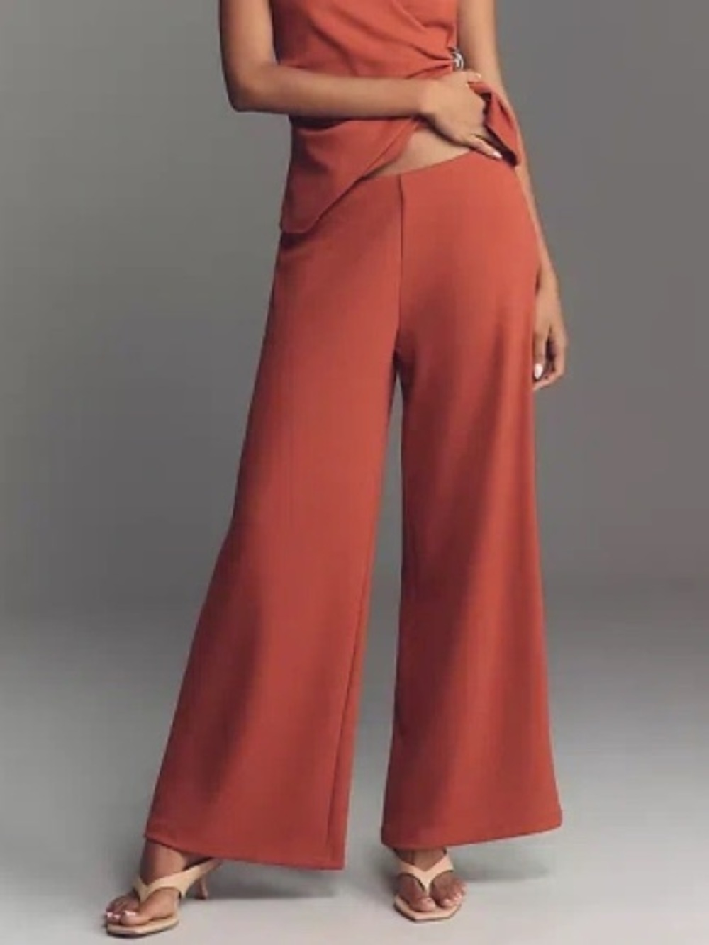 NWT Anthropologie Maeve Cinnamon Knit Wide-Leg Pull-On Pants - Size M